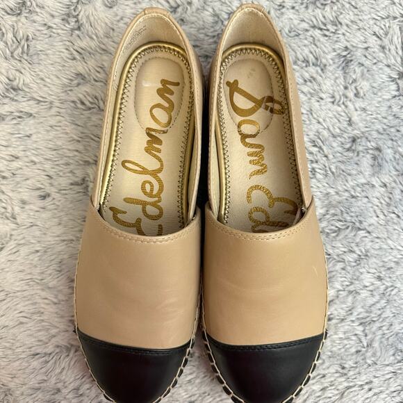 Sam Edelman Krissy Espadrille Flats Nude & Black Jute Trim Women's 7.5 Cap Toe - Picture 4 of 8